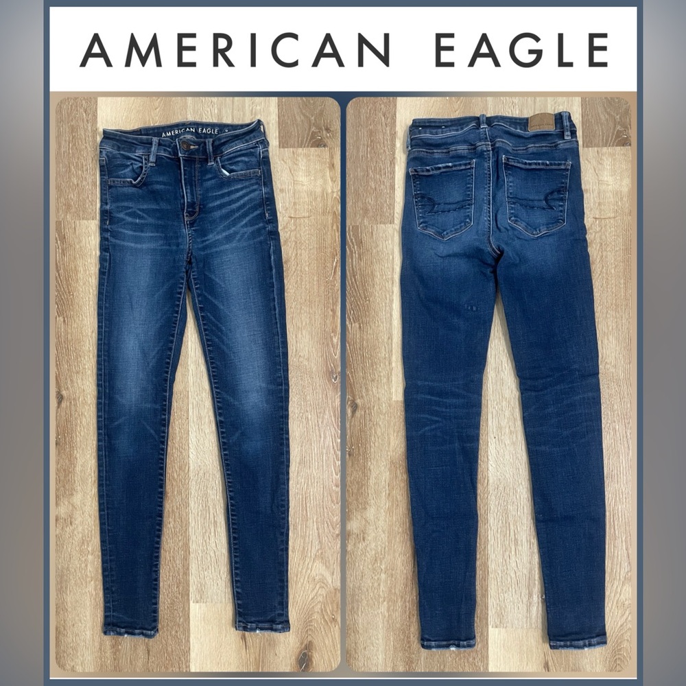 American Eagle Outfitters Hi-Rise Jegging Dark Denim Skinny Jeans (2/Regular)